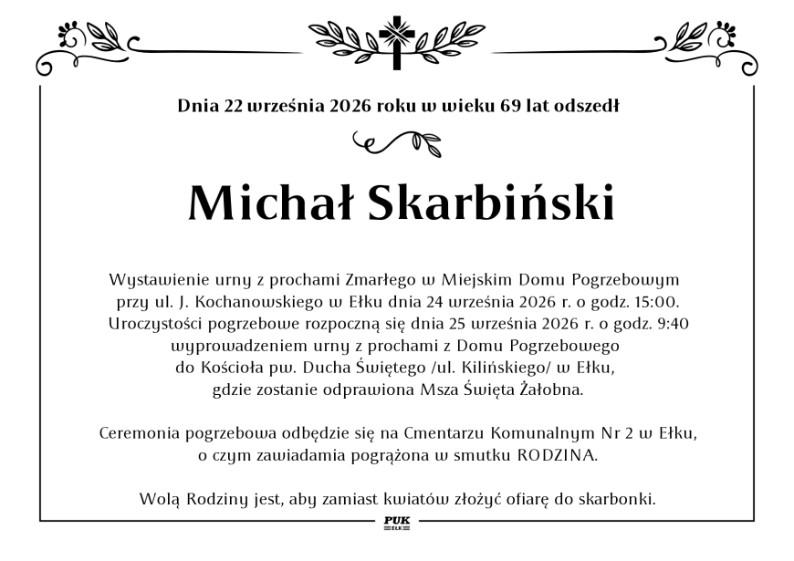 Michał Skarbiński - nekrolog